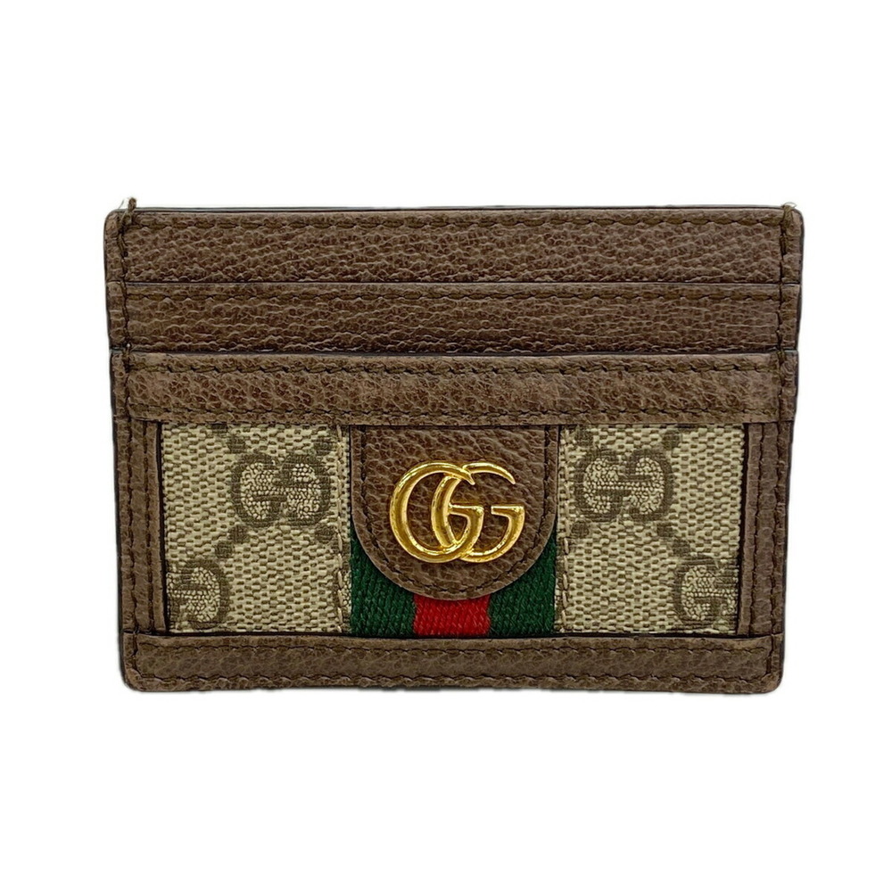 Gucci Ophidia Business Card Holder/Card Case 523159 Brown Women's